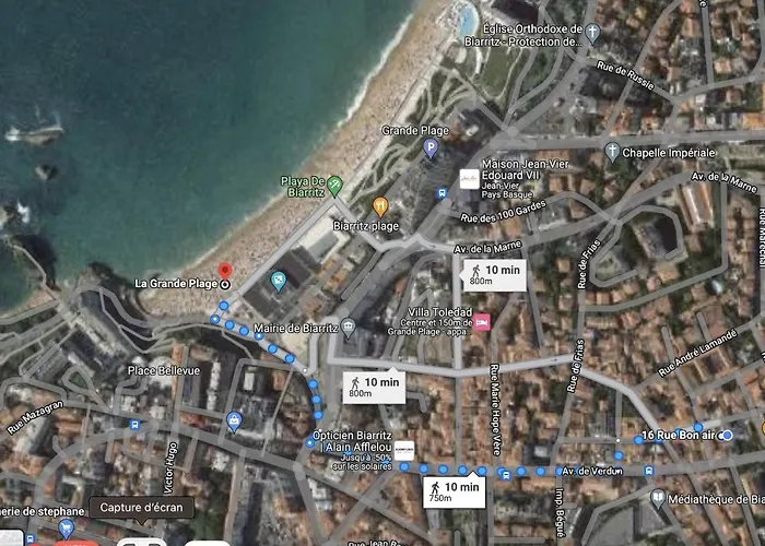 Apartment Centre, Pres Avenue De Verdun, Cosy 2 Pieces , Salon , Separe, Rue Tres Calme A 10 Minutes A Pied De La Grande Biarritz